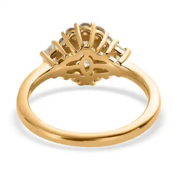 RareTurkizite Halo Ring in Vermeil Yellow Gold Over Sterling Silver - Picture 5 of 5